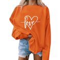 thumbnail image 4 of ICHUANYI Clearance Women's Fashion Sweatshirts Long Sleeved Lovely Printed Pullover Fall Crewneck Sweatshirt(Orange, S) ICHUANYI WER2023081514326, 4 of 6