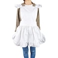 thumbnail image 3 of Delantal de algodón con dobladillo con volantes de princesa, cintura ajustable, delantal blanco para mujer y niña, 3 of 9