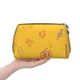 thumbnail image 4 of Large Clutch Leather Makeup Bag, Music Notation Graffiti Travel Toiletries Bag, Ladies Cosmetic Storage Bag, 4 of 8
