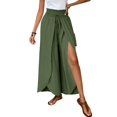 thumbnail image 7 of Women's Gaucho Pants Wide Leg High Waisted Sweatpants Soft Cute Joggers Flowy Vacation Pant 2026, Army Green M, 7 of 7