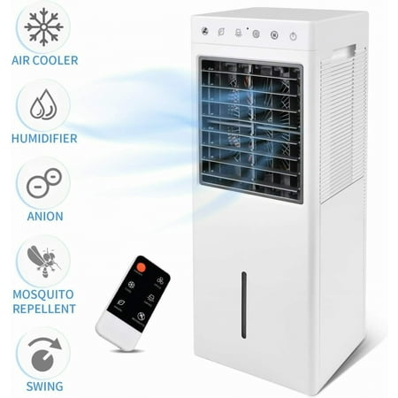 

30 Evaporative Air Cooler Fan with Humidification Repellent and Anion Function Small Air Conditioner with Remote Control & Swing Function 2 Gallon Water Tank 3 Speeds & 3 Mode for Bedroom Office