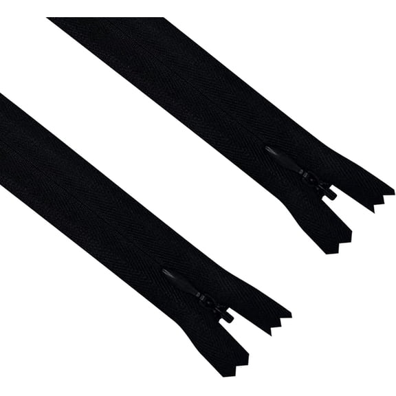 2-Pack 6 Inch Black Invisible Zippers for Sewing Skirts, Nylon Coil Bulk Zippers for Pocket, Pillow Sewing DIY Handmade Crafts Garment Clothes Tailor#3