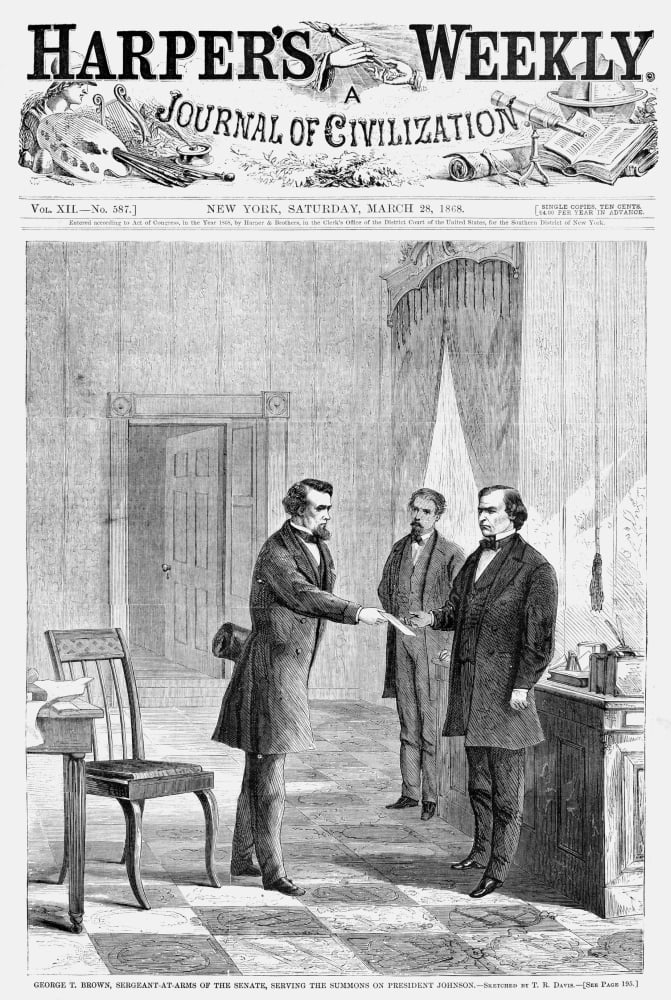 Johnson Impeachment, 1868. /Npresident Andrew Johnson Accepts The