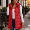 thumbnail image 4 of MaFYtyTPR Women's Long Puffer Vest Hooded Quilted Zip Up Sleeveless Jacket with Pockets Winter Lightweight Padded Warm Waistcoats, 4 of 6