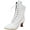 White, variant on Women's Vintage Victorian Mid Calf Ankle Boots Pointed Toe Chunky Low Heel Boot Shoes Lace Up Outdoor Knight Boots with Zipper Side