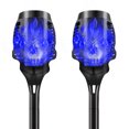 thumbnail image 2 of Luz De Antorcha De Llama Solar Pathway Light 12LED Luz de antorcha de seguridad para Patio Street Balcón (Azul 4 piezas), 2 of 7
