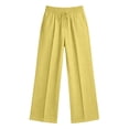 thumbnail image 4 of NIEWTR Girls Fleece Athletic Sweatpants Kids Active Jogger Pants Running Jogging Pants with Pockets Drawstring 2T 3T 4T 5T 6T 7T 8T 9T Children(A-Yellow,3-4 Years), 4 of 4