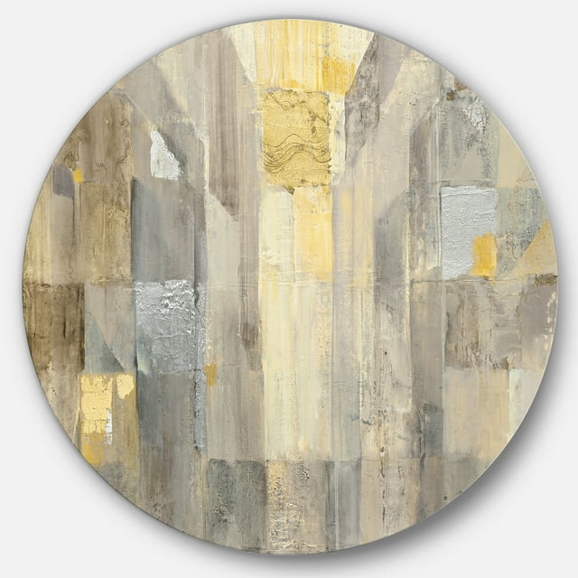 Designart 'Gold Square Watercolor' Art Mural Cercle en Métal Glamour