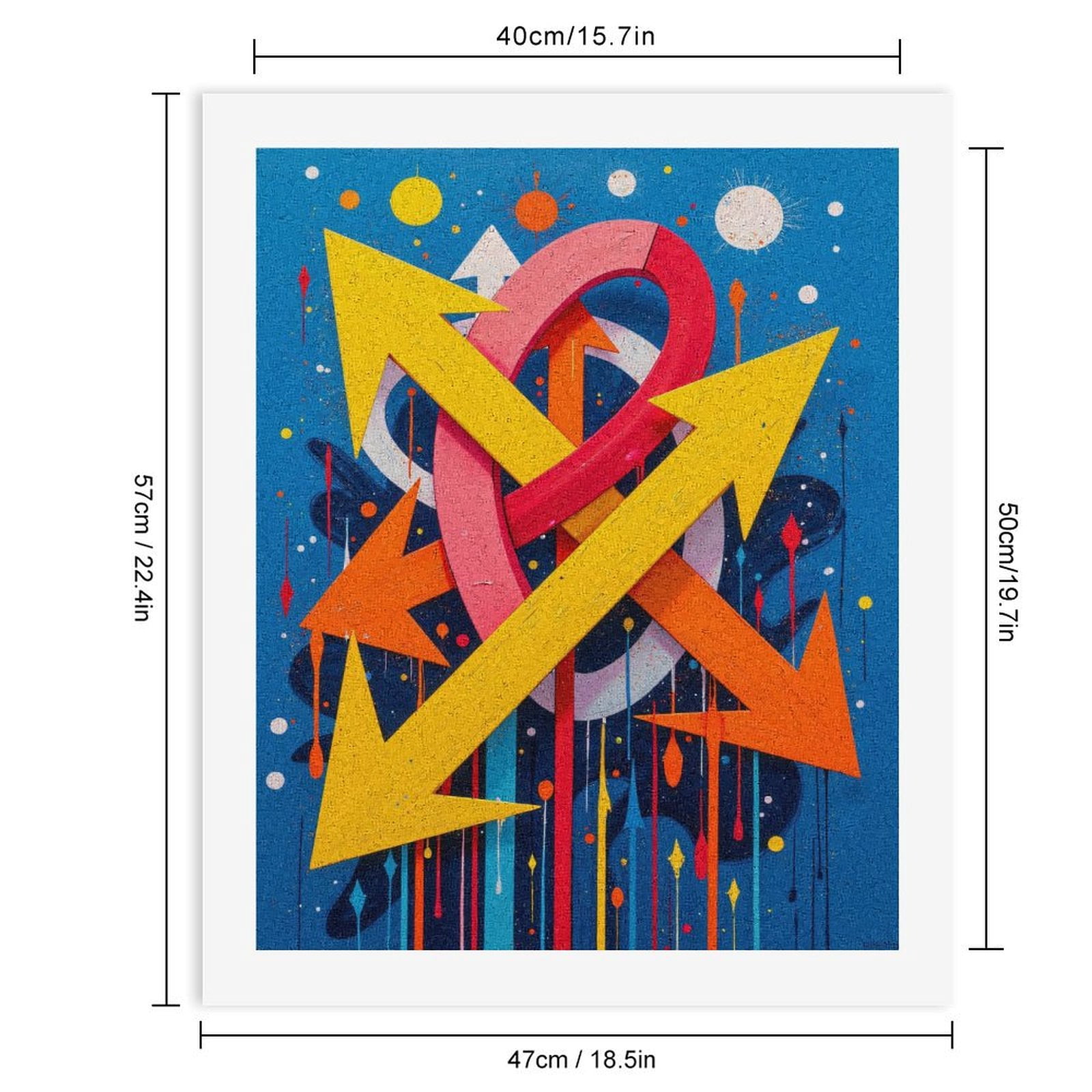 Paint By Numbers Kit for Adults Beginner - DIY Arrows Colorful Abstract Art Design Canvas Painting Kits for Adults, Frameless Paint By Number for Adults for Home Wall Decor 16x20 Inch