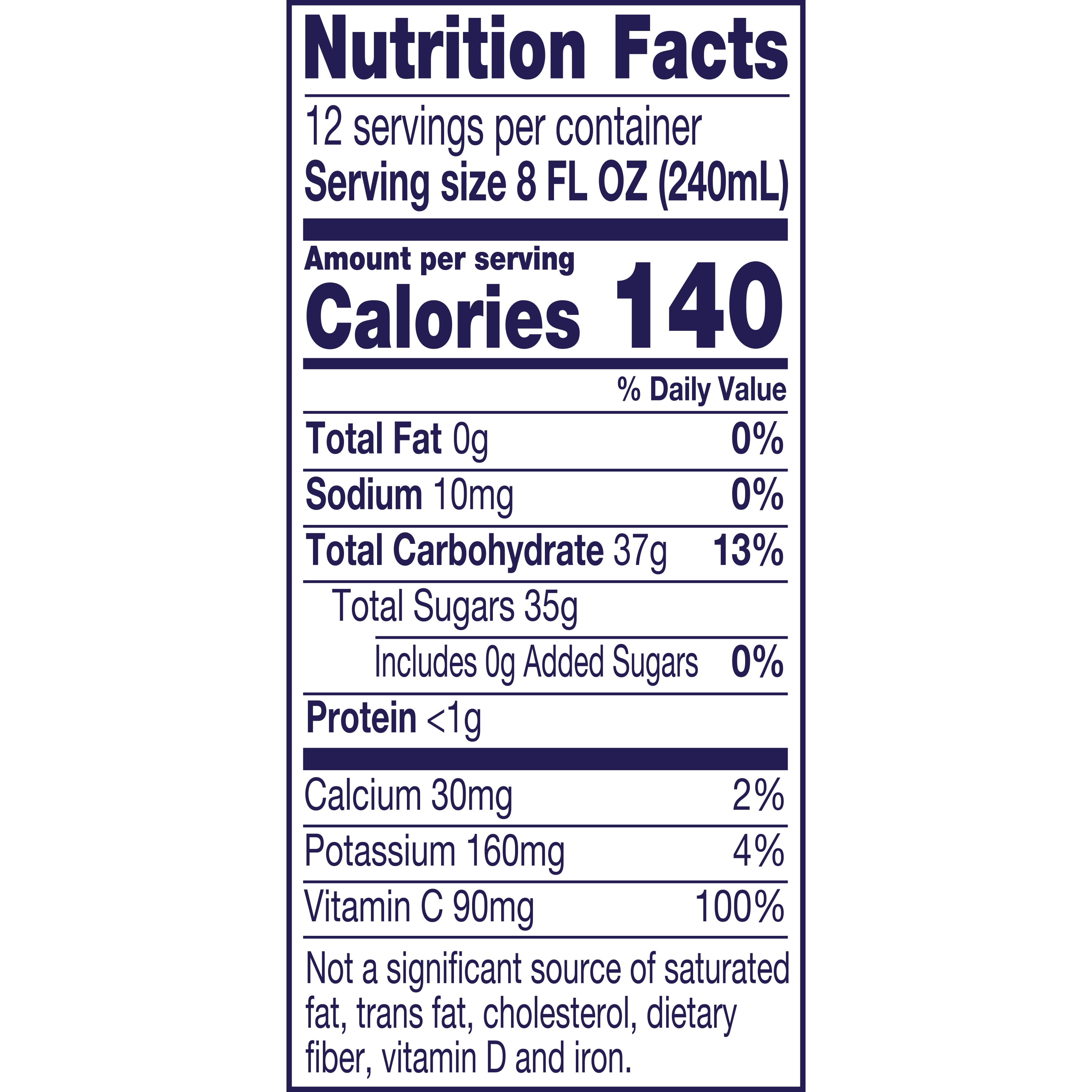 Welch's 100% Grape Juice, Concord Grape, 96 fl oz Bottle (Pack of 2)