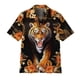 thumbnail image 2 of Camisa social Camisas de hombre de uso diario Blusa con estampado de tigre de manga corta con estampado de animales en 3D Camisetas casuales Ropa masculina de gran tamaño, 2 of 5