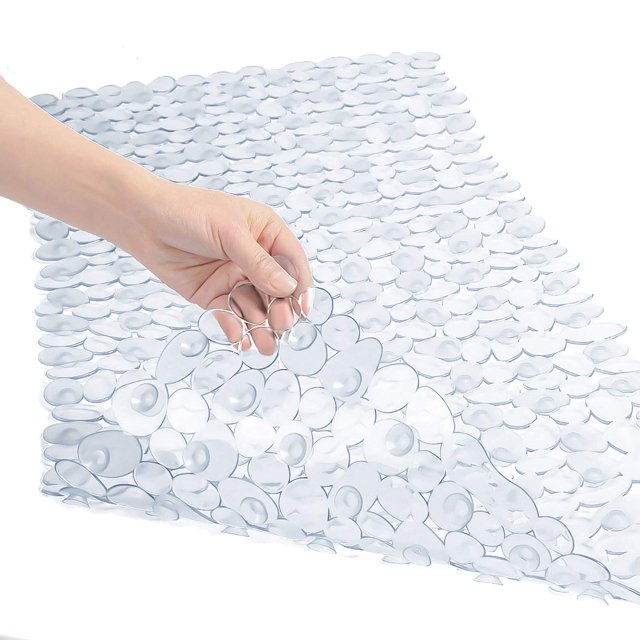 Alfombra de baño WELTRXE Pebbles, antideslizante, 90 x 40 cm, sin látex BPA
