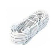 Cable N Wireless White 25 Feet Phone Line Cord Telephone Extension Cable RJ-11 Plug (US