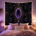thumbnail image 2 of Amethyst Crystals in an Ornate Gold Frame, Mystical Gothic for Crystal Lovers, Gemstone Wall Art, Halloween Gift, Tapestry Wall Hanging for Bedroom, Living Room and Studio, 2 of 7