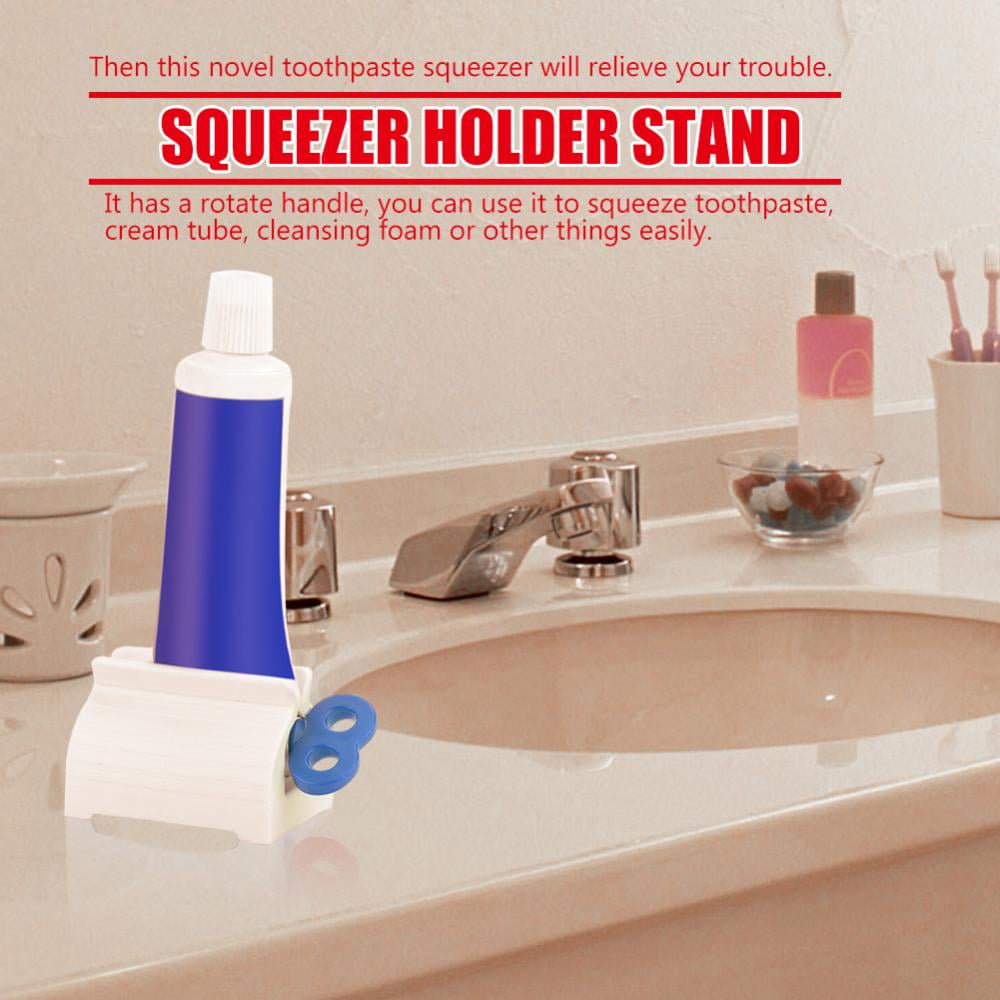 Odziezet Rolling Toothpaste Tube Squeezer 3 Pack Toothpaste Seat Holder Toothpaste Dispenser for Bathroom Countertop