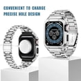 thumbnail image 5 of ALMNVO Stainless Steel Watch Band with Case Compatible with Apple Watch Series 9 8 745mm 41mm / Ultra 49mm / 6 5 4 SE 44mm 40mm, Rugged Strap with Metal Protective Bumper Cover for iWatch Band Men, 5 of 6