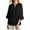 Black, variant on MOJOGO Quarter Button Shirts for Women V-Neck Linen Tops Bell Sleeve Blouses Casual Tops for Hot Weather Yellow L