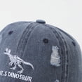 thumbnail image 6 of CAUYDY Kids Boy Dinosaur Washed Baseball Cap Toddler 4T 5T 6T 7T 8T Baby Boys Embroidered Distressed Baseball Cap Cartoon Childrens Hat (Sizes 3-8 Years,F02-Blue), 6 of 7