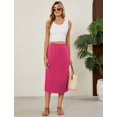 thumbnail image 4 of Falda midi Naggoo de cintura alta, casual de verano, rosa intenso para mujer, 4 of 5