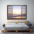 thumbnail image 2 of IDEA4WALL Sunset by the Beach in Fake Brown Window Peel and Stick Removable Wall Mural Sticker Decal-36x48 inches, 2 of 5