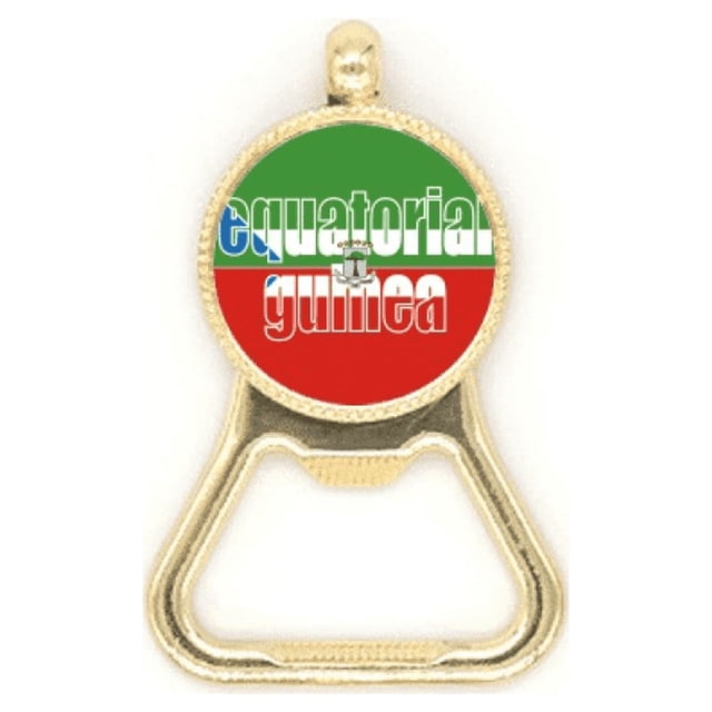 Equatorial Guinea Flag Name Beer Bottle Cap Opener Stainless Steel Key Chain