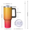 thumbnail image 2 of 40oz Tumbler with Handle and Straw, Vacuum Insulated Stainless Steel Travel Mug, Fits Car Cup Holder, Gradient Print, 2 of 6