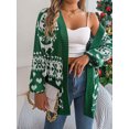thumbnail image 7 of Women's Ugly Christmas Cardigans Sweater with Pockets Heart Pattern Xmas Knit Cardigan Reindeer Open Front Knitwear, 7 of 7