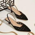 thumbnail image 1 of Chic & Comfortable All-Season Kitten Heels with Sparkling Rhinestones, Pointed Toe, and Breathable Mesh Design Shoes for Women Girls, 1 of 3