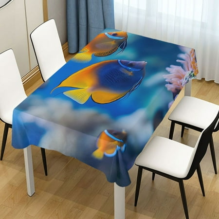 

ALAZA Tropical Fish Ocean Rectangle Tablecloth Tablecover Dinning Table Cloth 60 x60