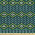 thumbnail image 2 of Ambesonne Retro Fabric by the Yard Upholstery, Chevron Classic Ethnic Art, 1 Yard, Lime Green and Night Blue, 2 of 5