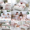 thumbnail image 5 of 3 Piece Red Brown Botanical Duvet Cover Set California King,Microfiber Comforter/Quilt Cover with Corner Ties and 2 Pillowcases,Watercolor Spring Eucalyptus Leaves Soft Bedding with Zipper Closure, 5 of 8