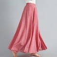 thumbnail image 5 of Abomasnow Summer Long Skirts for Women 2025 Elastic High Waist A-Line Flowy Swing Maxi Skirts on Clearance, 5 of 6
