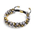 thumbnail image 1 of Bracelet Double en Verre Pailleté Chrome Doré x Blanc, 1 of 9