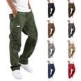 thumbnail image 1 of Pantalon Cargo pour Homme en Coton Coupe Décontractée Pantalon de Randonnée Tactique pour Hommes avec Multiples Poches Décontracté Extérieur Travail Jogger Pantalon Cargo, 1 of 7