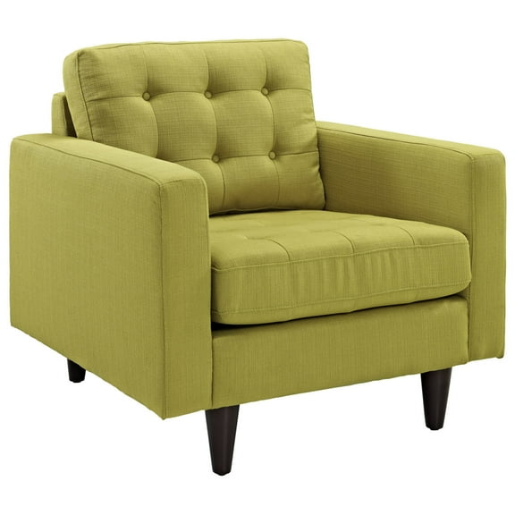 Modway Empress Upholstered Fabric Armchair in Wheatgrass