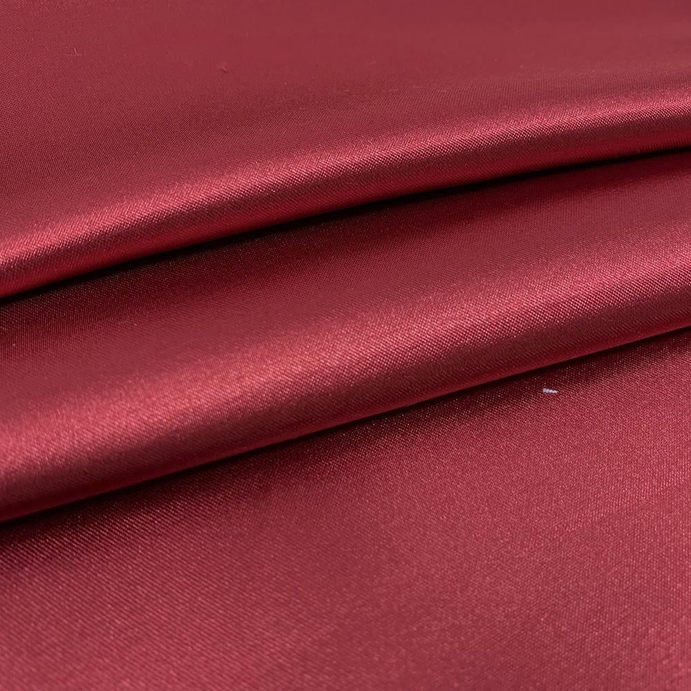Stretch Charmeuse Satin Polyester Fabric for Wedding Dress by The Yard (Burgundy)