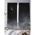 thumbnail image 4 of Night Stars Moon Sheer Curtains 96 Inches Long 2 Panels Set, Window Sheer Curtains for Living Room/Bedroom, Modern Abstract Art Cloud Fog Light Filtering Rod Pocket Curtain 52''x96''x2, 4 of 8