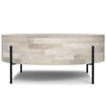 thumbnail image 6 of Simpli Home Rayburn SOLID MANGO WOOD 38 inch Wide Round Modern Urban Drum Coffee Table in White Wash, 6 of 8