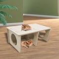 thumbnail image 6 of Wooden Hamster House, Playground Exercise Toy, Activity Platform Small Animal Habitat Decor, Hideout Cage Nesting Villa for Rat Hedgehog 28cmx13.5cmx11cm, 6 of 9