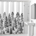 thumbnail image 4 of Pine Forest Fabric Shower Curtain Tree Black Washable Shower Curtains for Bathroom, Waterproof Bath Curtain with Hooks Home Decor 72x84in, 4 of 8