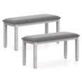 thumbnail image 1 of Gymax Set Of 2 Upholstered Bedroom Bench w/Padded Seat & Solid Wood Legs for Dining Room, 1 of 9