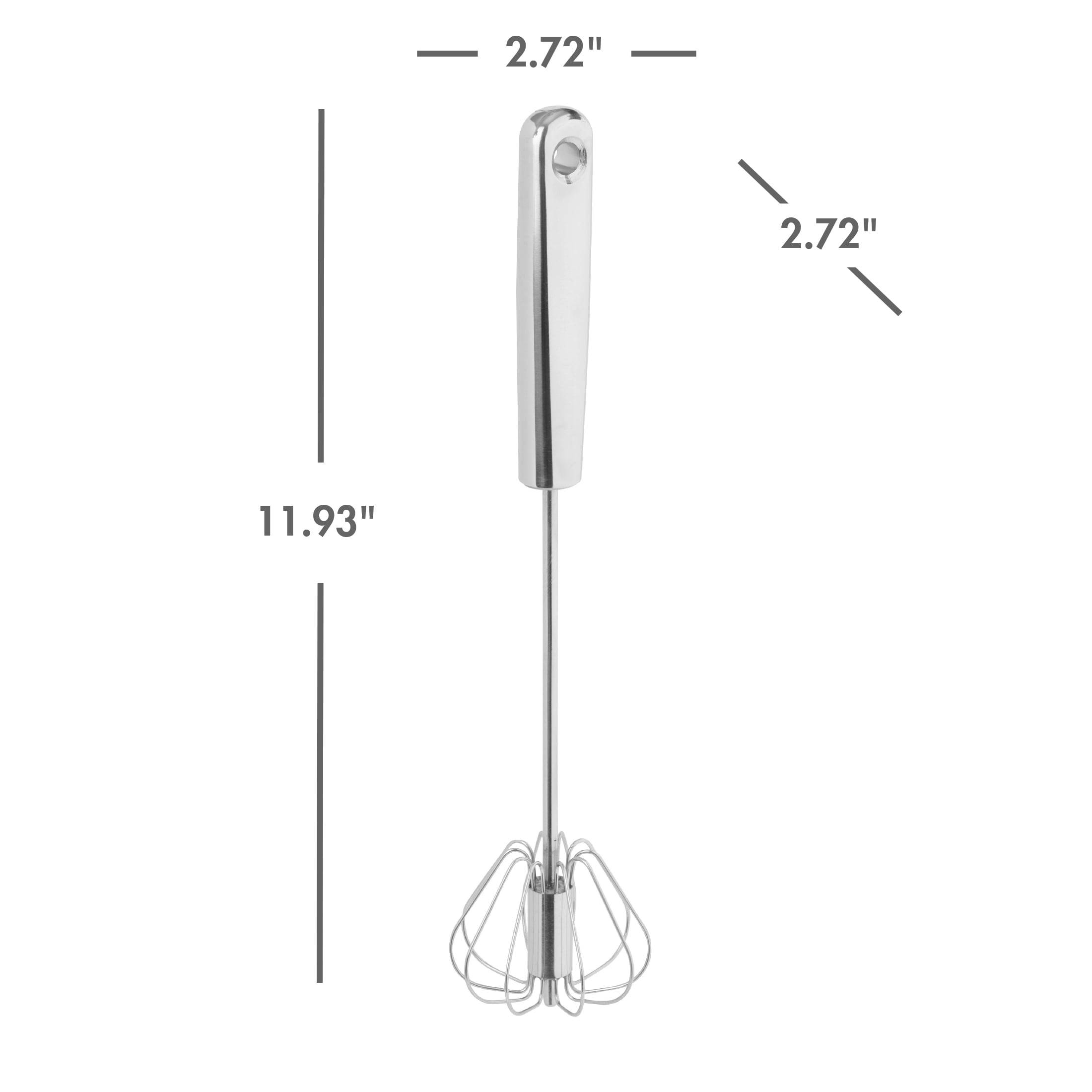 Mainstays Large Stainless Steel Push Whisk 12-Inch