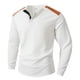 thumbnail image 4 of pstuiky Camisas suaves de manga larga para hombre, Blusa/camisa informal y moderna de color liso con cuello redondo y botones en bloques de color para hombre Tops de hombre xl, 4 of 9