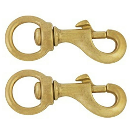 

66AI 1 In X 3 1/2 In Hilason Swivel Round Eye Bolt Snap Solid Brass Set of 2
