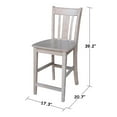 thumbnail image 6 of International Concepts San Remo 24" Counter Height Stool in Washed Gray Taupe, 6 of 9