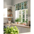 thumbnail image 6 of Abstract Orange Green White Flowers Window Valance Curtain Ethnic Floral Rod Pocket Short Curtain for Living Room, Bedroom & Kitchen Window Decor 42x12in, 6 of 8