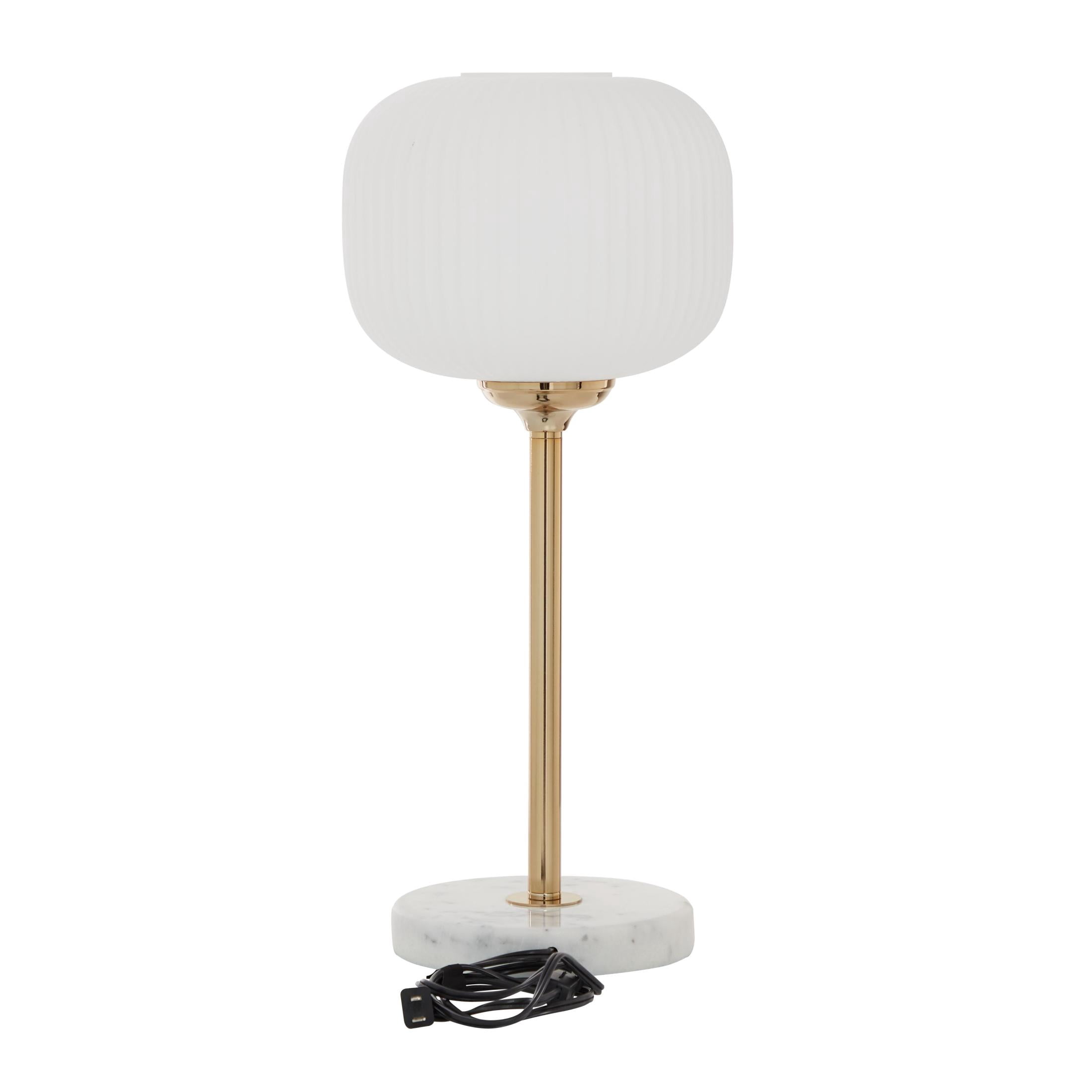 CosmoLiving by Cosmopolitan 23" White Table Lamp with White Glass Shade