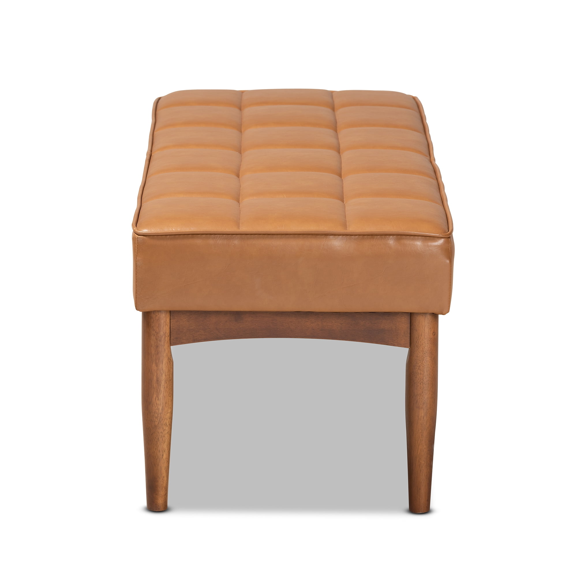 Baxton Studio Sanford Tufted & Upholstered Bench, Tan