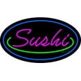 thumbnail image 1 of Pink Sushi with Blue Border LED Neon Sign 20 x 37 - inches, Black Square Cut Acrylic Backing, with Dimmer - Bright and Premium built indoor LED Neon Sign for restaurant window and interior decor., 1 of 7