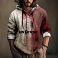 thumbnail image 1 of toraway Fall Clothes Men Shirts for Men Male Printed Theme Casual Round Neck Button Bloodstain Pattern Plus Size Shirt Print Solid Color Hoodie Sweatshirt XXXL, 1 of 3